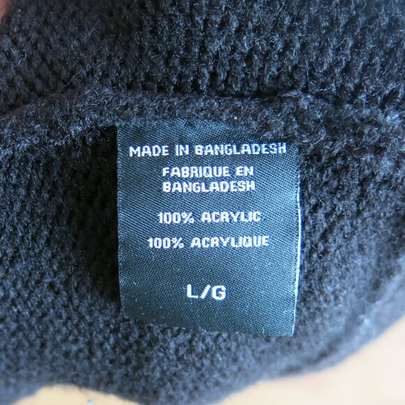 Majora Black Belted Hooded Button Down Long Knit Cardigan Sweater - Size Large - Picture 9 of 9